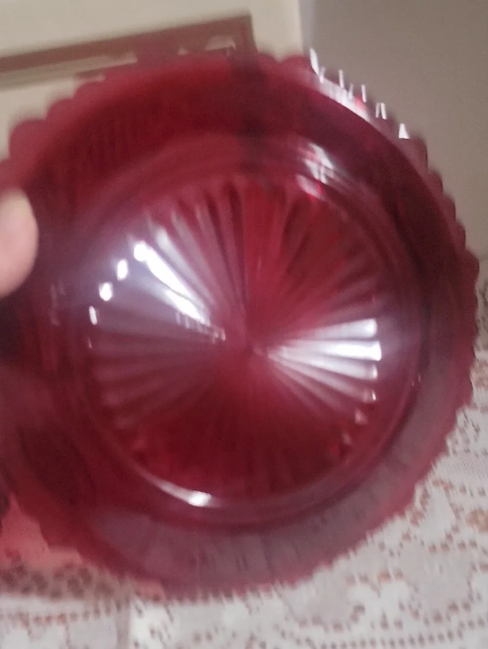 Avon 1876 Cape Cod Collection Dessert Plates - Cranberry Red Glass
